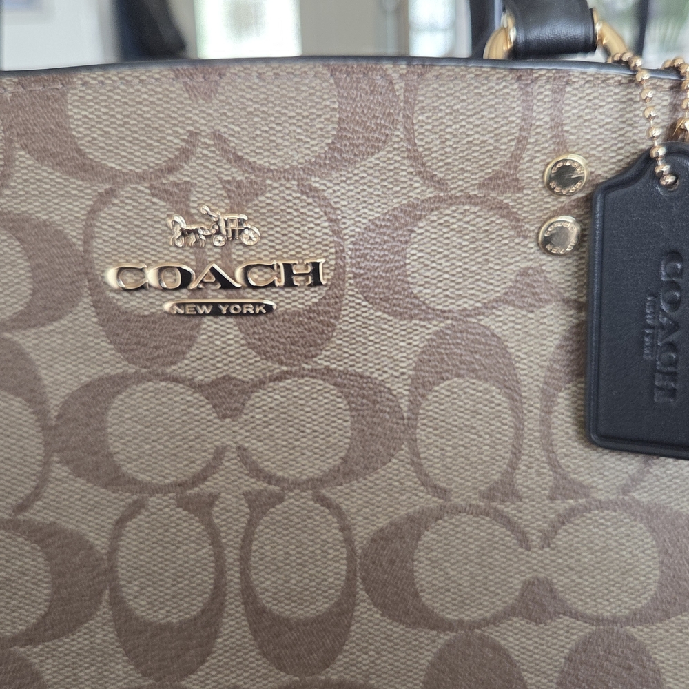 Coach Signature Brown and Red Women's Bag - Picture 2 of 10